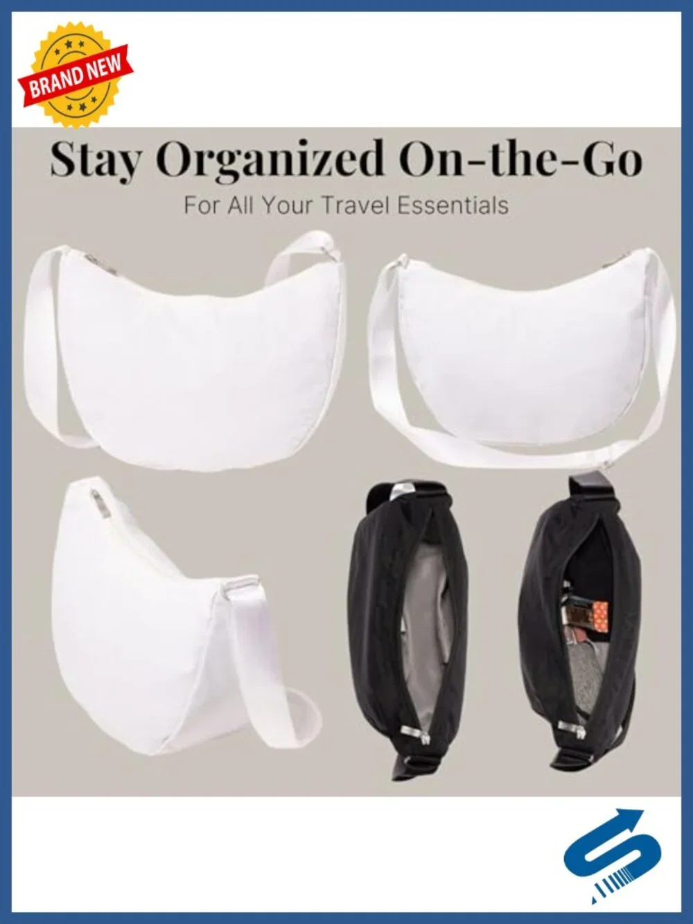 Lightweight Nylon Crossbody Bag with Adjustable Strap and Phone Pocket